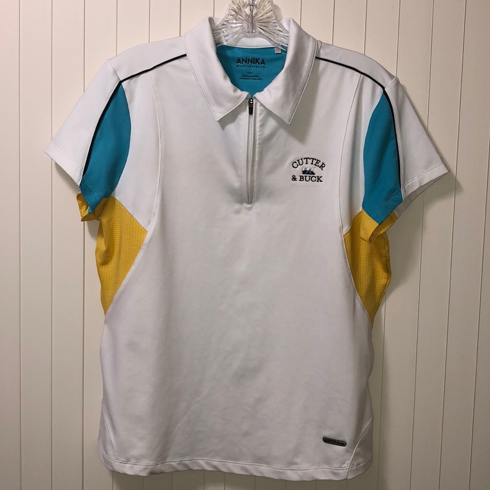 CUTTER & BUCK Annika Golf Polo Zip, Vented, SS, M